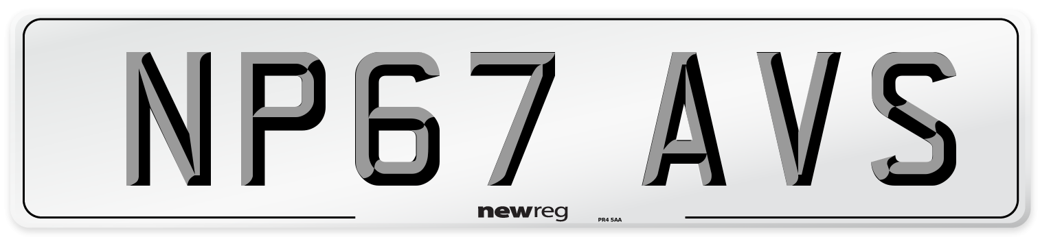 NP67 AVS Number Plate from New Reg